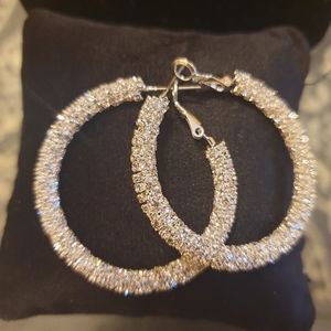 Rhinestone Hoop Earrings